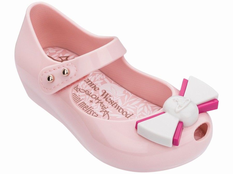 Bailarinas Mini Melissa Vivienne Westwood Ultragirl Orb Bow Contrast Bebe - Rosas Claro - Argentina
